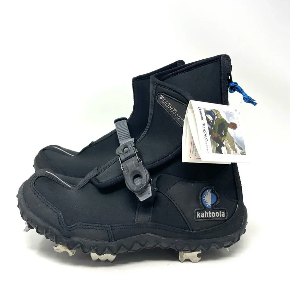 NEW Kahtoola Black Neoprene & Steel Cleat FLIGHT Boots Size XXS (Women's 5-6.5)